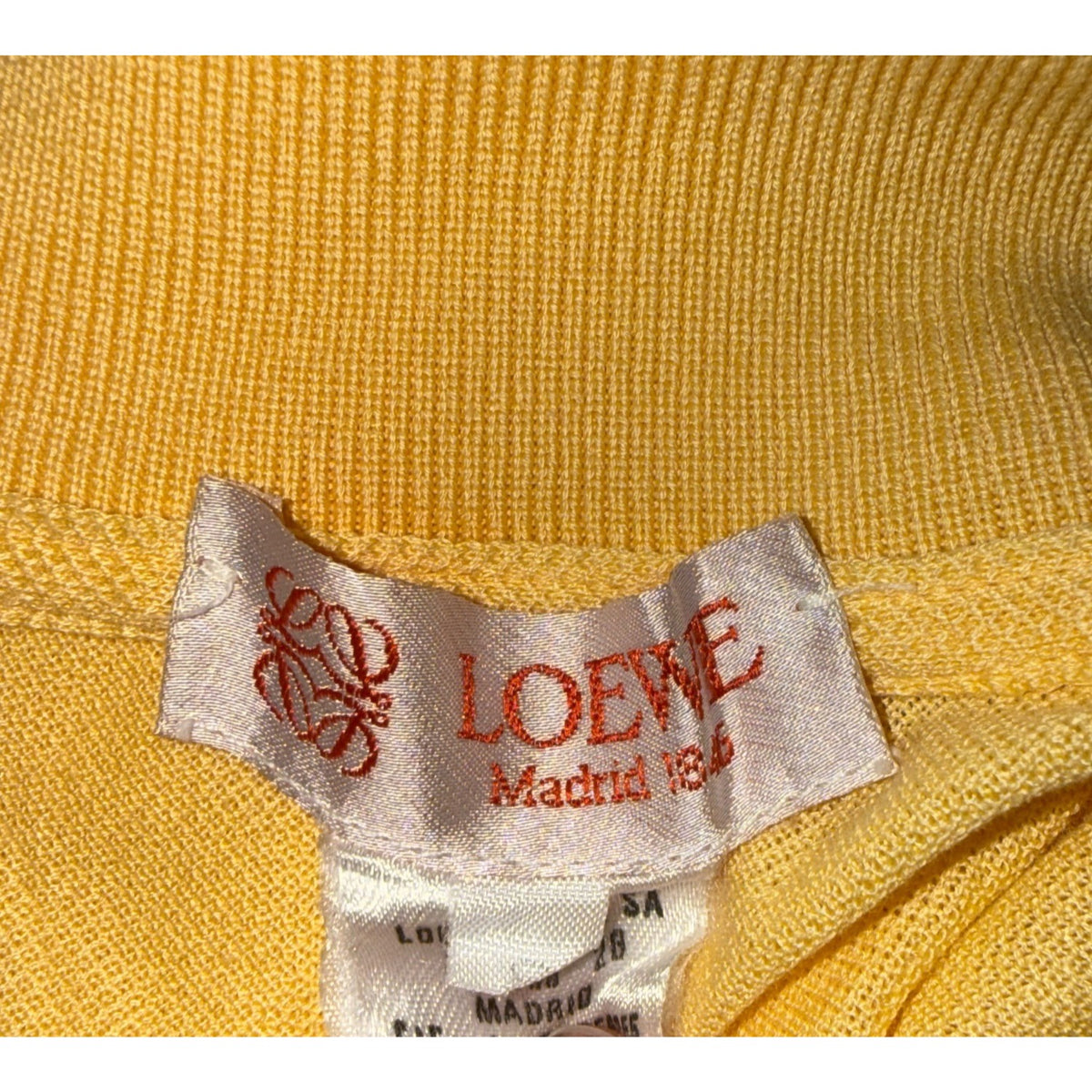 Loewe Yellow Polo Shirt Womens Short Sleeve, Medium