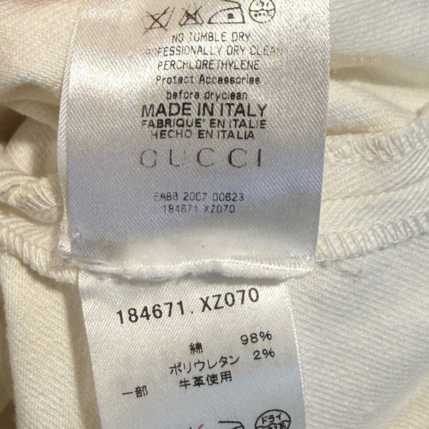 Gucci Ivory Cotton Blend Skirt With Embroidered Patch - Size 38