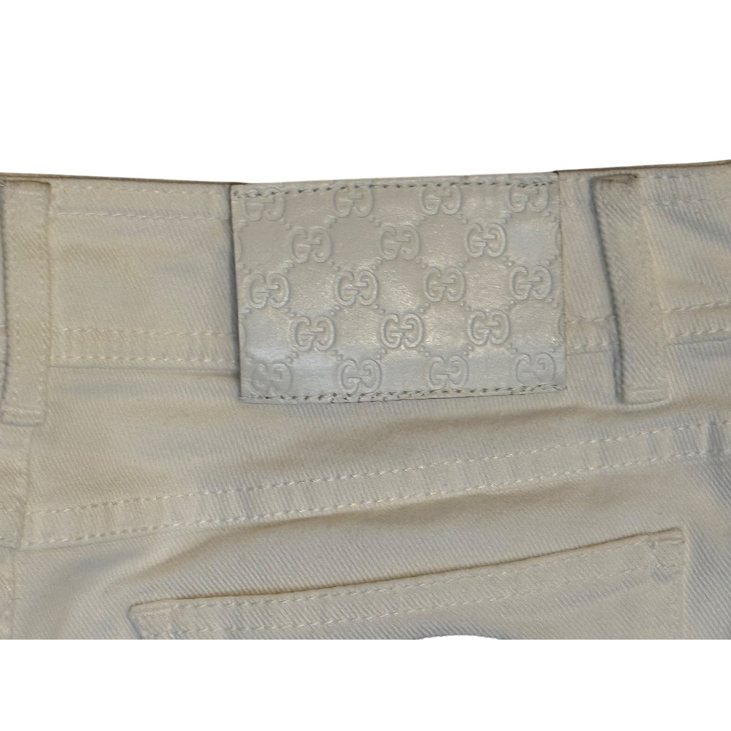 Gucci Ivory Cotton Blend Skirt With Embroidered Patch - Size 38