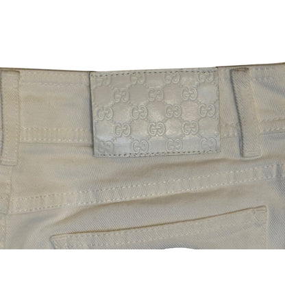 Gucci Ivory Cotton Blend Skirt With Embroidered Patch - Size 38