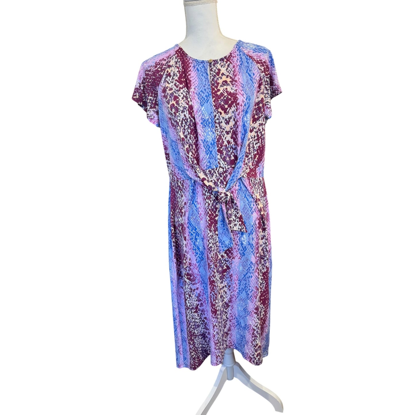 C. Wonder By Christian Siriano Womens Snake Print Midi Dress Size L NWT