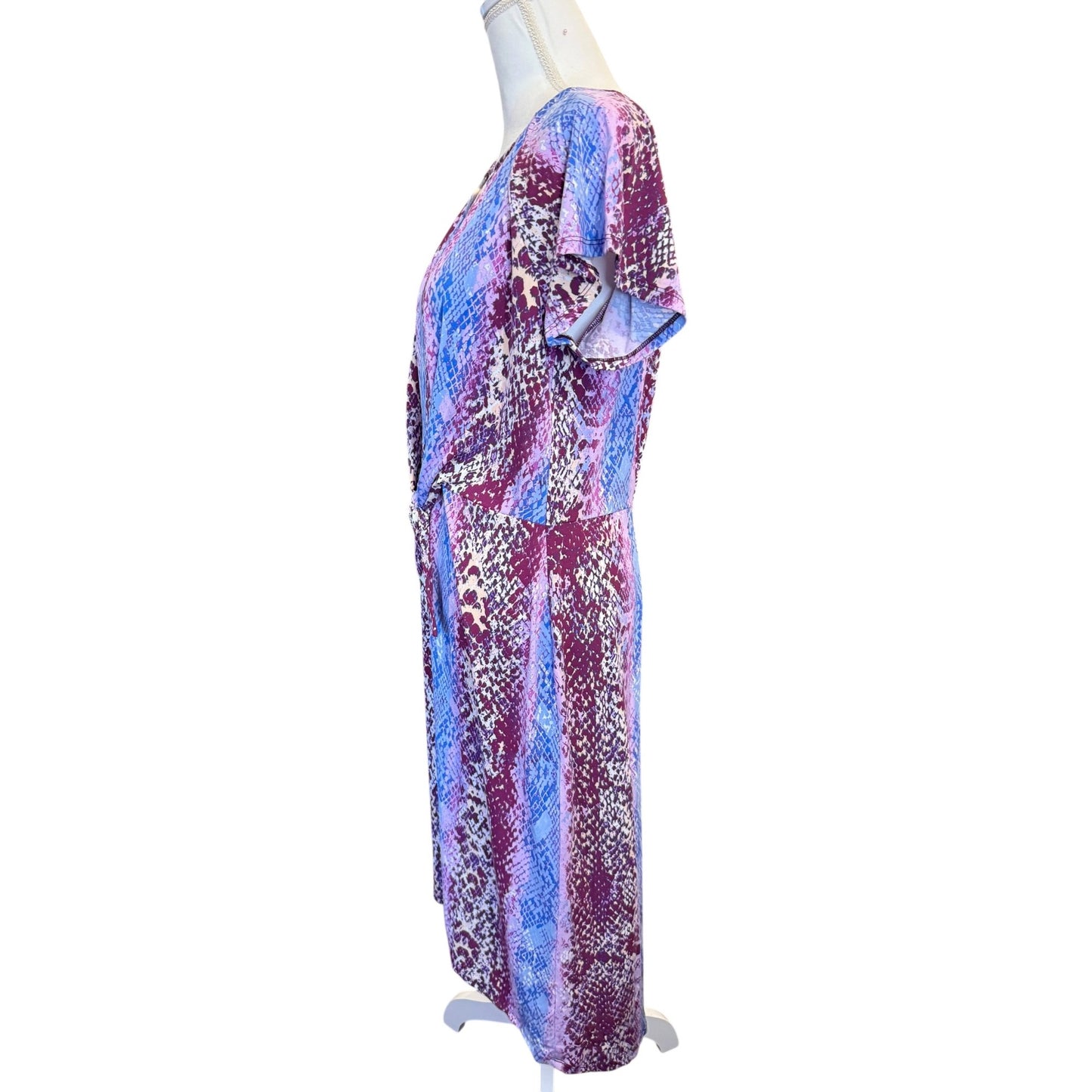 C. Wonder By Christian Siriano Womens Snake Print Midi Dress Size L NWT