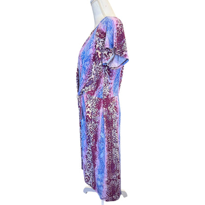 C. Wonder By Christian Siriano Womens Snake Print Midi Dress Size L NWT