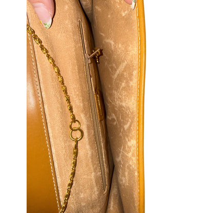 Gucci GG Monogram Canvas Vintage Shoulder Bag With Gold Chain Strap