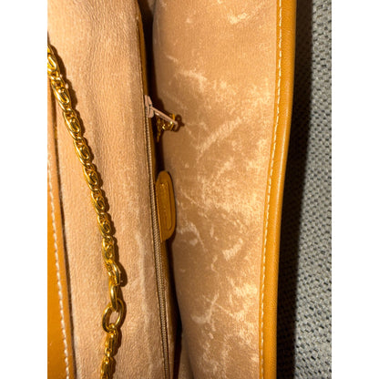 Gucci GG Monogram Canvas Vintage Shoulder Bag With Gold Chain Strap
