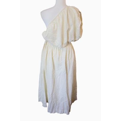 Farm Rio One Shoulder Maxi Dress - Off White, Medium NWT