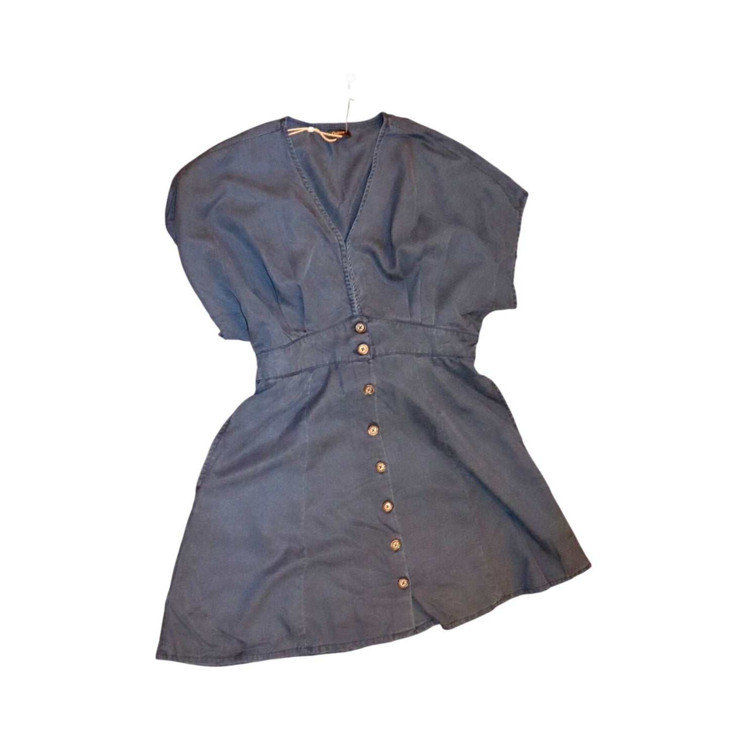 Quince Vintage Wash Tencel Button Front Dress, Size L NWT