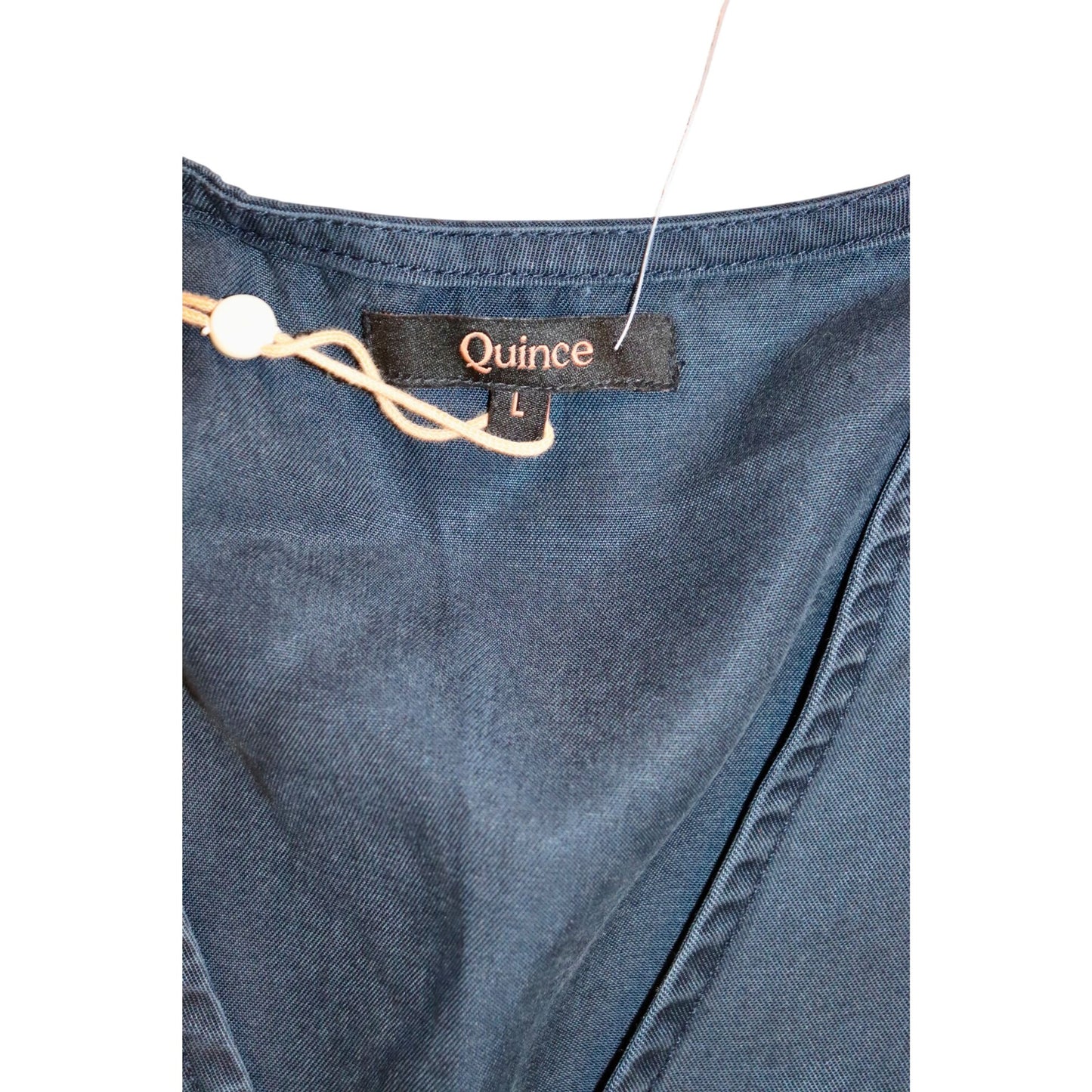Quince Vintage Wash Tencel Button Front Dress, Size L NWT