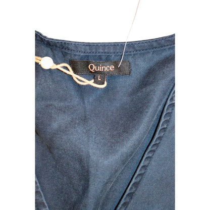 Quince Vintage Wash Tencel Button Front Dress, Size L NWT