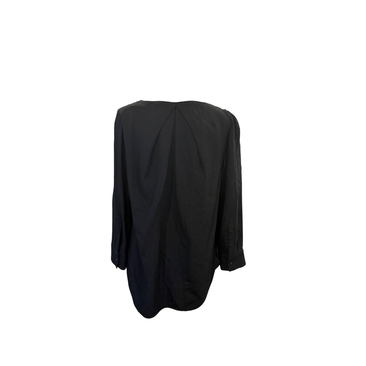 Balenciaga Black Long Sleeve Blouse With Pleated Back Detail & Button Cuffs