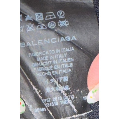 Balenciaga Black Long Sleeve Blouse With Pleated Back Detail & Button Cuffs
