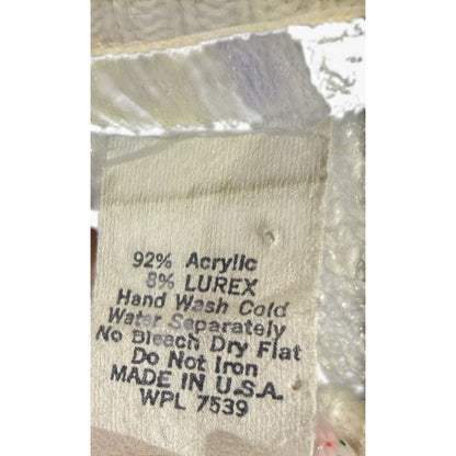 Diane Von Furstenberg Vintage Cream Sweater With Hieroglyphics Acrylic Blend