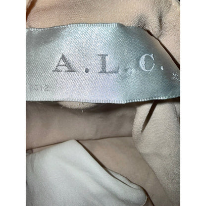 A.L.C. Womens Colorblock Silk Blouse Beige/White/Black M