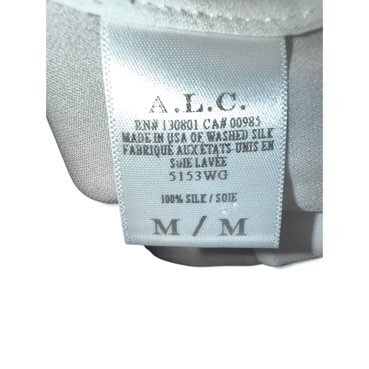A.L.C. Womens Colorblock Silk Blouse Beige/White/Black M