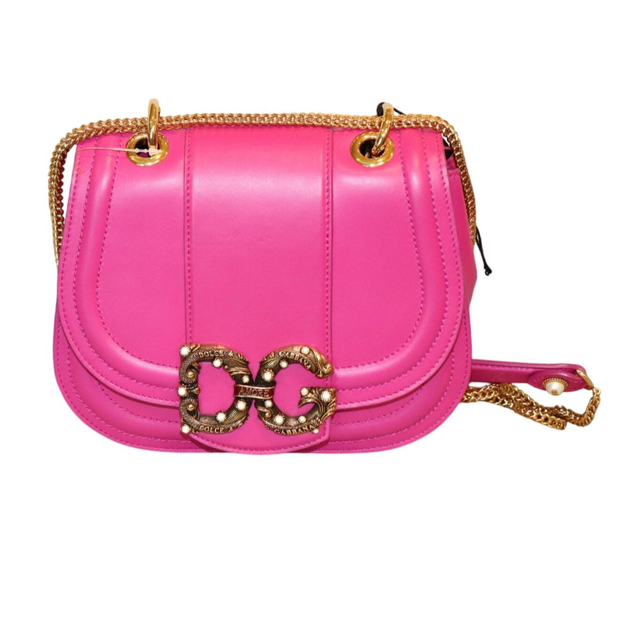 Dolce & Gabbana DG Amore Pink Calfskin Shoulder Bag, New