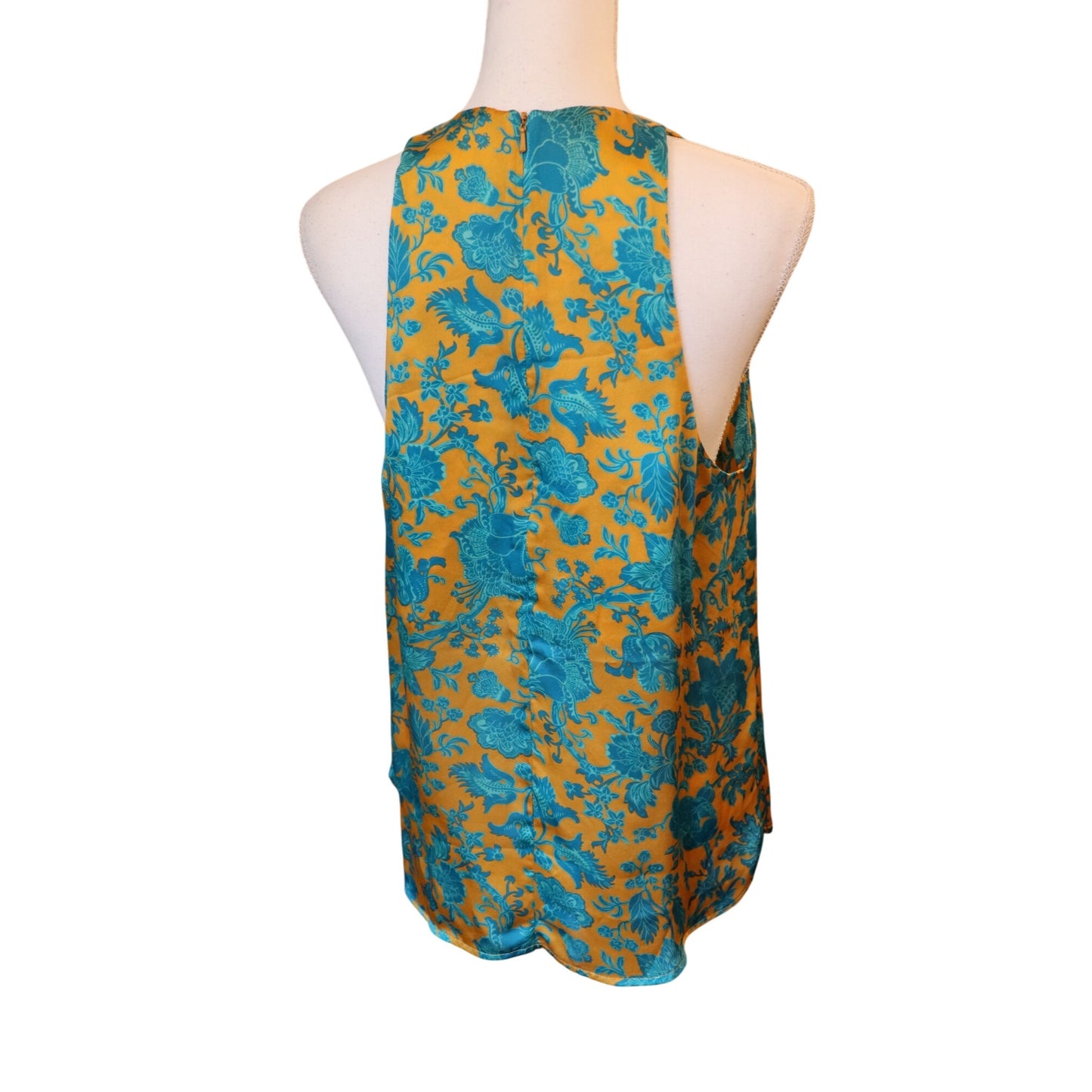 Zimmermann Yellow & Blue Floral Silk Sleeveless Top, Size 3 (fits M)