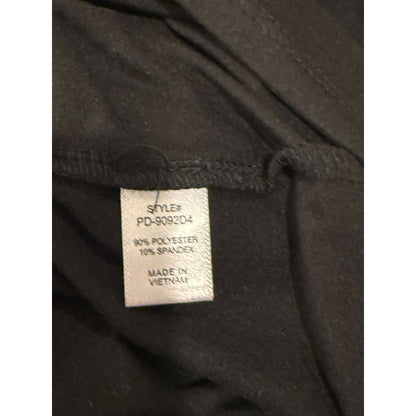 Zenana Rolled Short Sleeve Round Neck Dress Black Medium