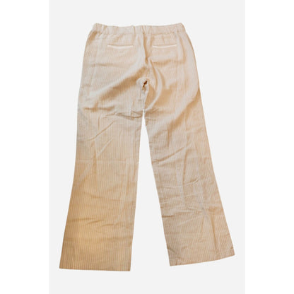 Caslon Tan and off white striped Wide-Leg Cotton Pants, Medium NWT