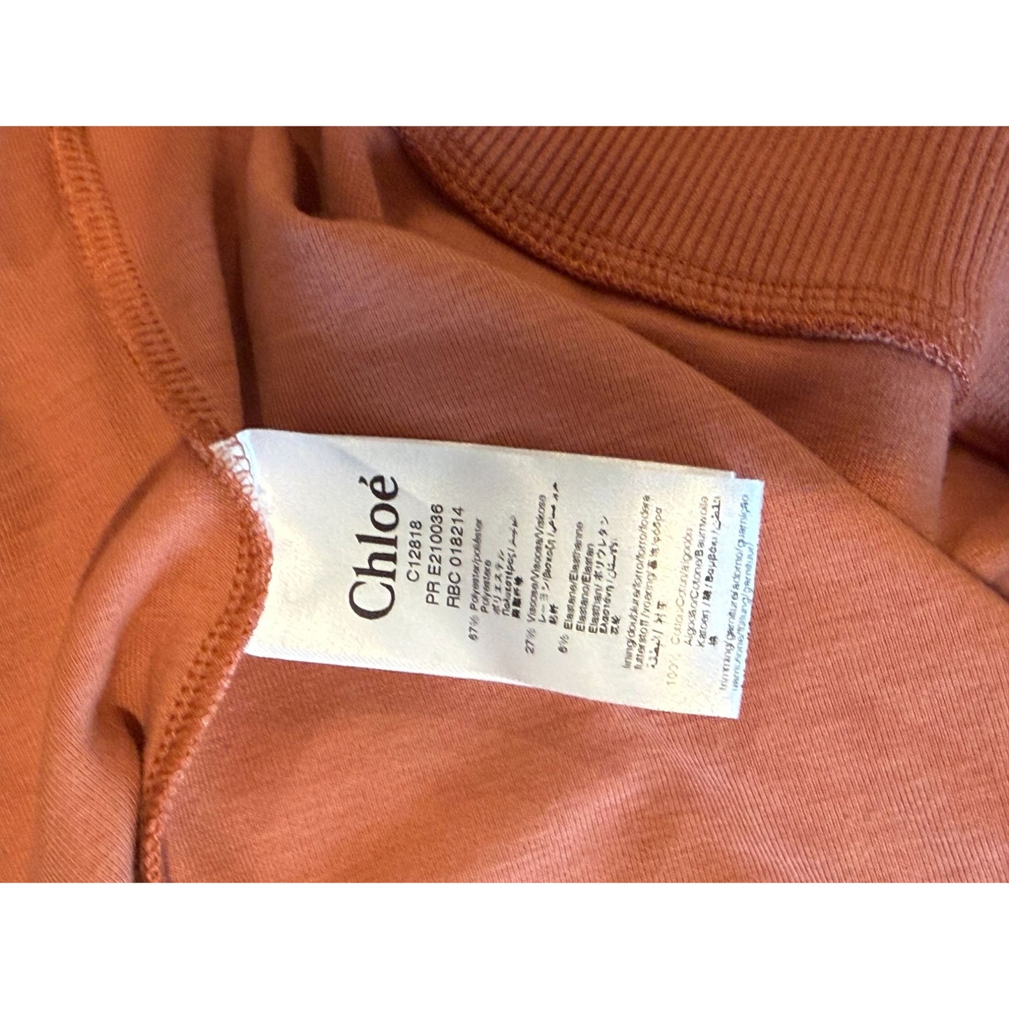 Chloé Kids Coral Pink Logo Dress With Gold Embroidery , Size 14