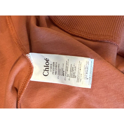 Chloé Kids Coral Pink Logo Dress With Gold Embroidery , Size 14