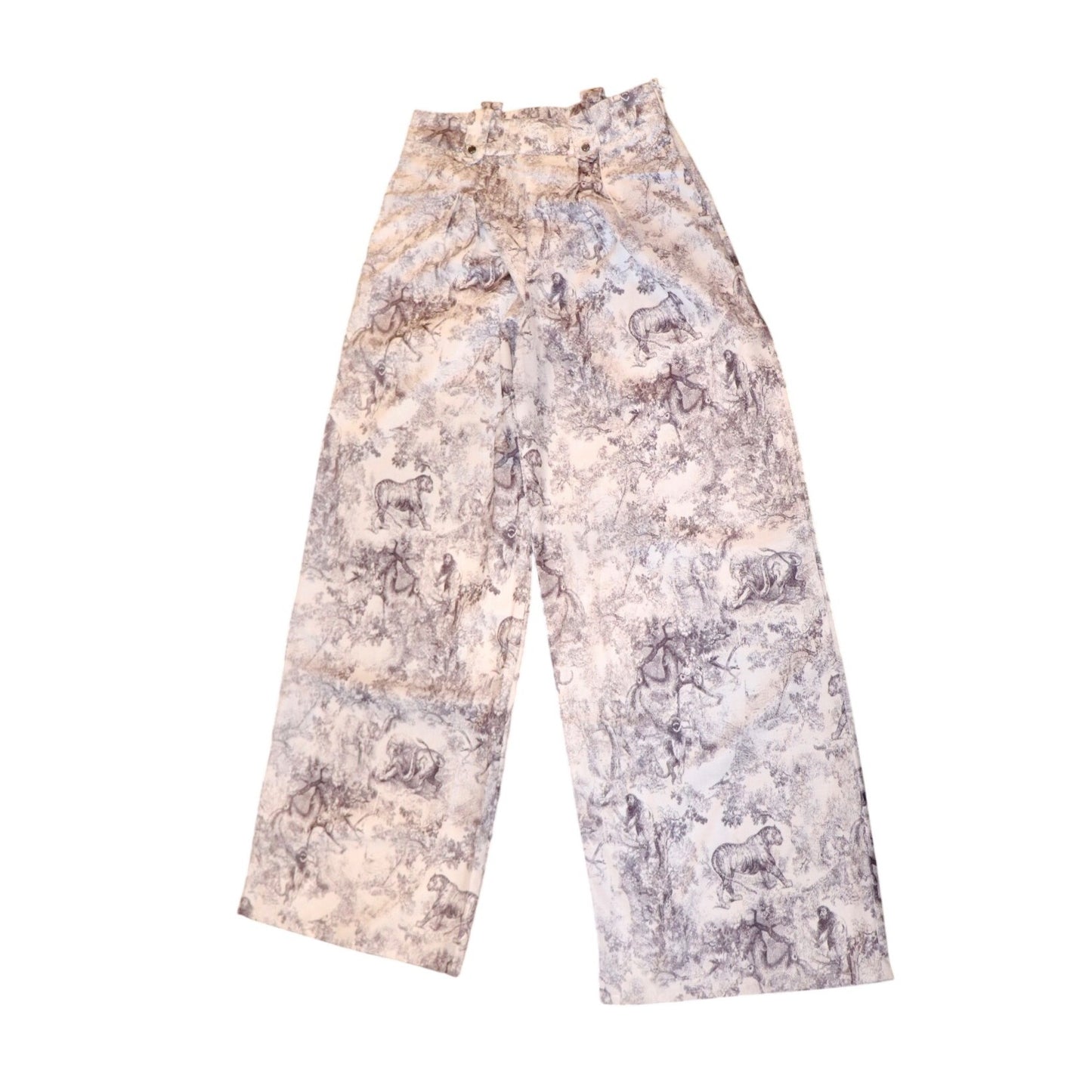 Amanda Jean NYC Toile Print Wide-Leg Pants Size Large (fits M), NWOT
