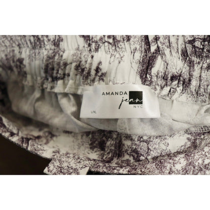 Amanda Jean NYC Toile Print Wide-Leg Pants Size Large (fits M), NWOT