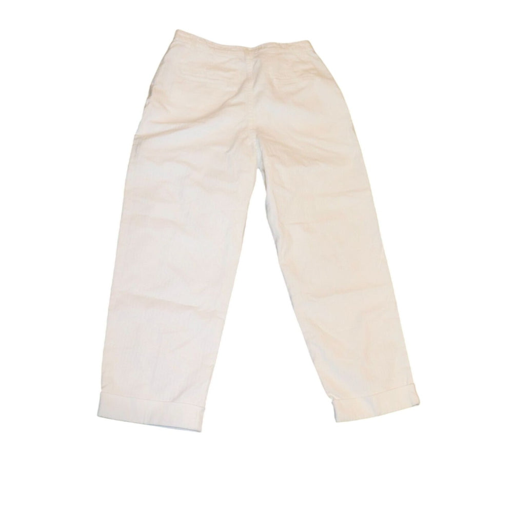 Front view: Etro White Womens Cotton Trousers, Size 46/US 10 NWT