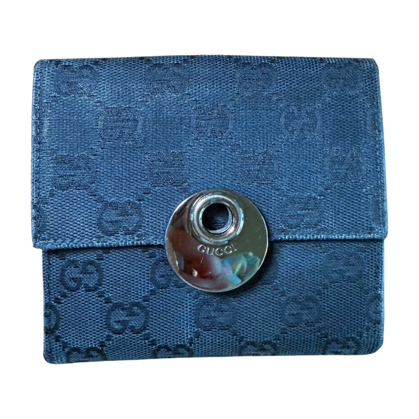 Gucci Wallet Womens Black Designer Bifold GG Monogram Snap Closure