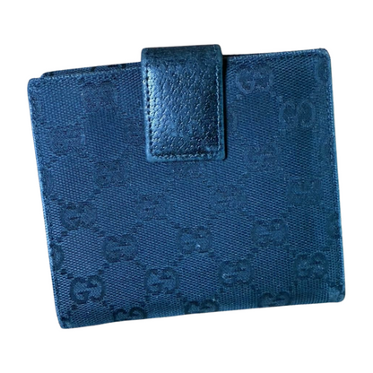 Gucci Wallet Womens Black Designer Bifold GG Monogram Snap Closure