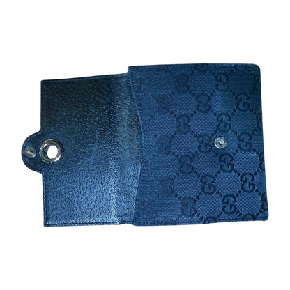 Gucci Wallet Womens Black Designer Bifold GG Monogram Snap Closure