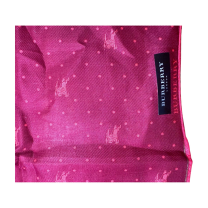 New Burberry Handkerchief Magenta Pink Logo Print