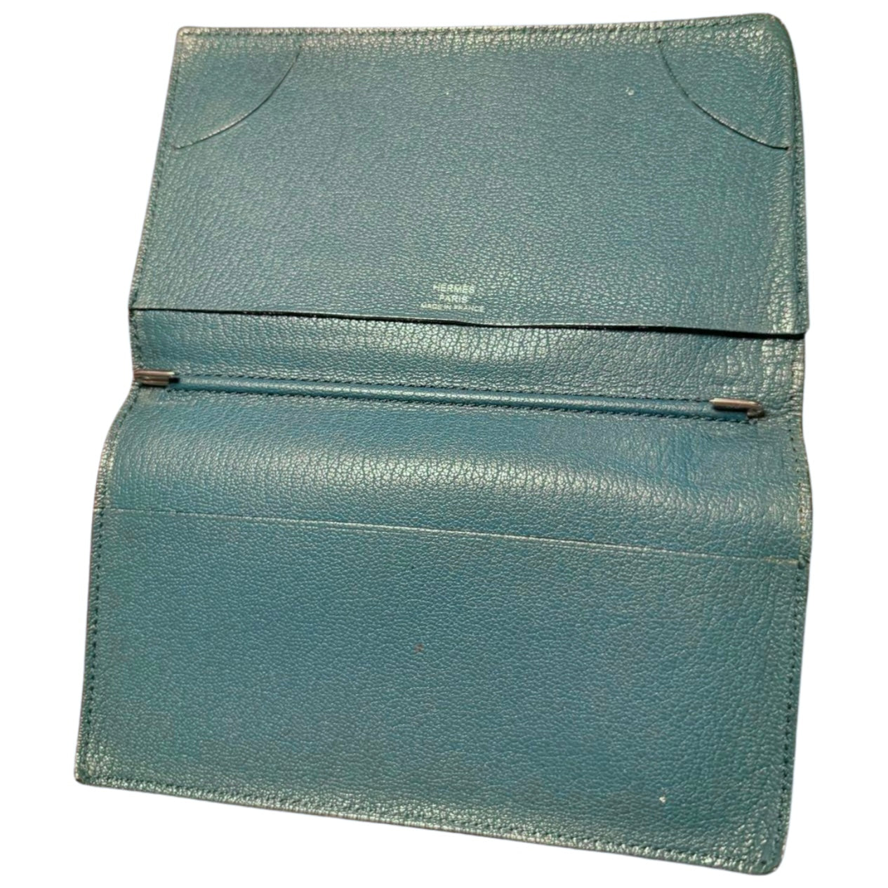 Hermès Agenda Notebook Cover Teal Pebbled Textured Luxury Planner