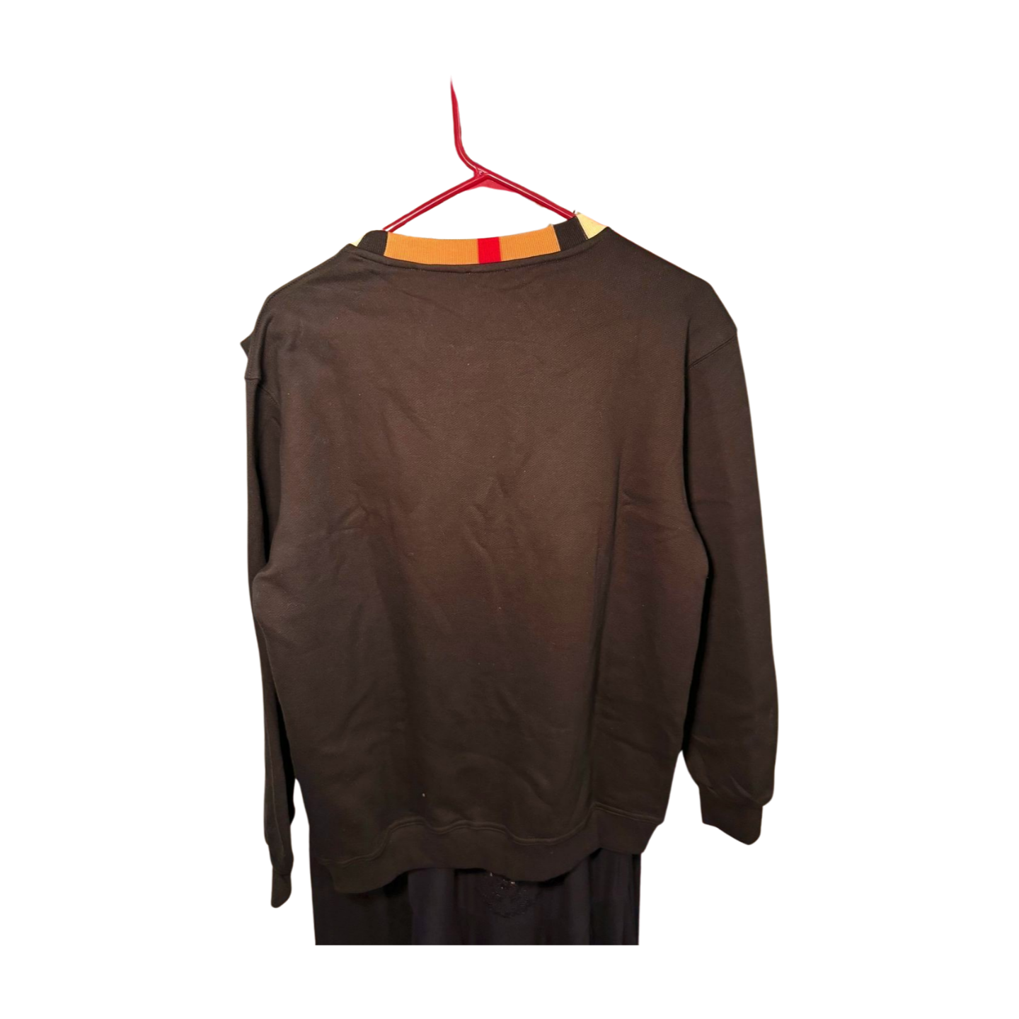 New Burberry Mens Sweatshirt Size Medium Black Icon Stripe Red Logo