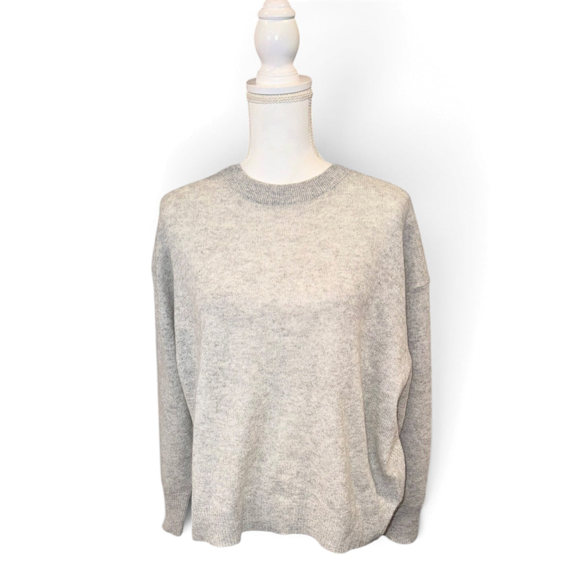 360Cashmere Womens Gray Crewneck Cashmere Sweater Size M NWT