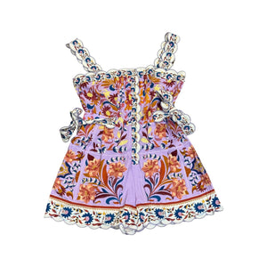FARM Rio Flower Tiles Lilac Romper, Size M NWT