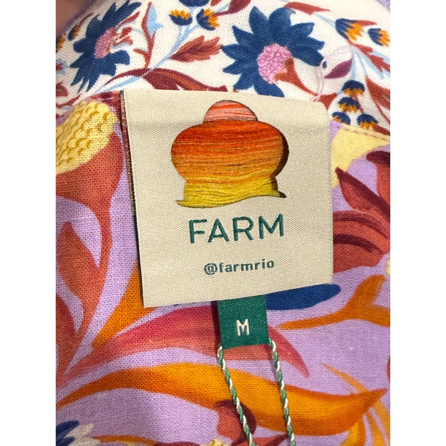 FARM Rio Flower Tiles Lilac Romper, Size M NWT