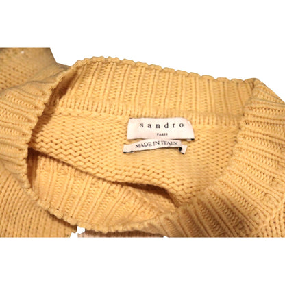 Sandro Paris Mister Daydream Graphic Knit Sweater Yellow Wool Blend, Medium