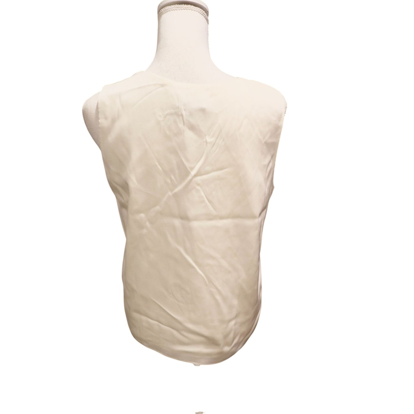 Silk Blend Sleeveless White Blouse By Quince  Medium Size  Lightweight & Elegant For Work Or Casual Wear