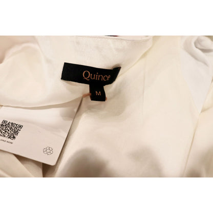 Silk Blend Sleeveless White Blouse By Quince  Medium Size  Lightweight & Elegant For Work Or Casual Wear
