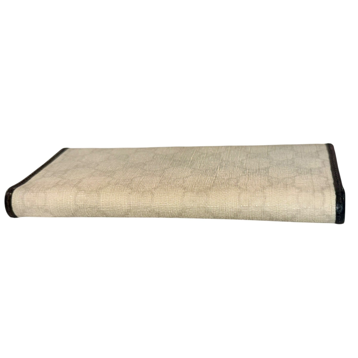Gucci White & Black GG Canvas Leather Trim Wallet