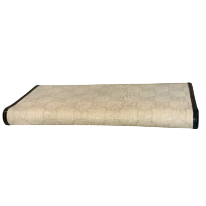 Gucci White & Black GG Canvas Leather Trim Wallet