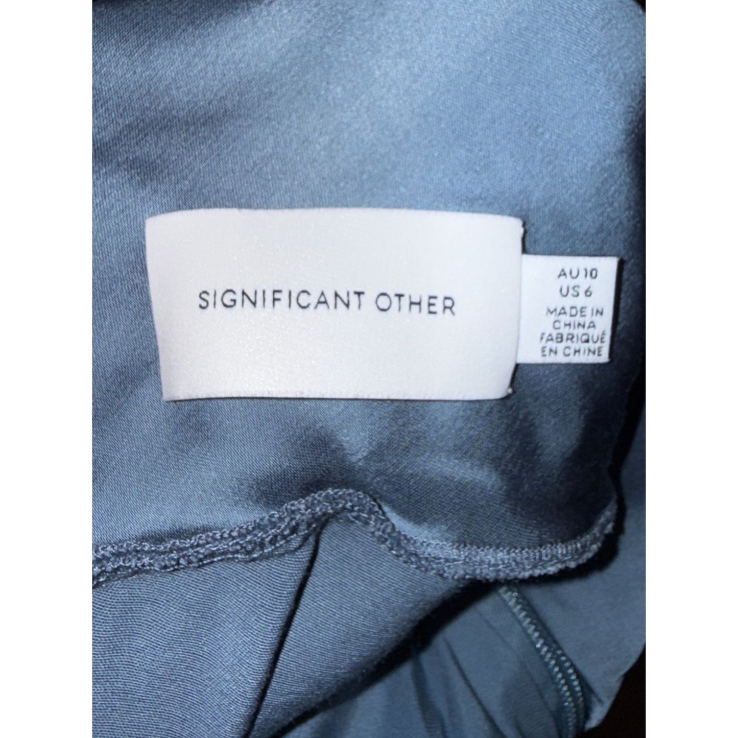 Significant Other Blue Satin Maxi Dress Size US 6 NWOT