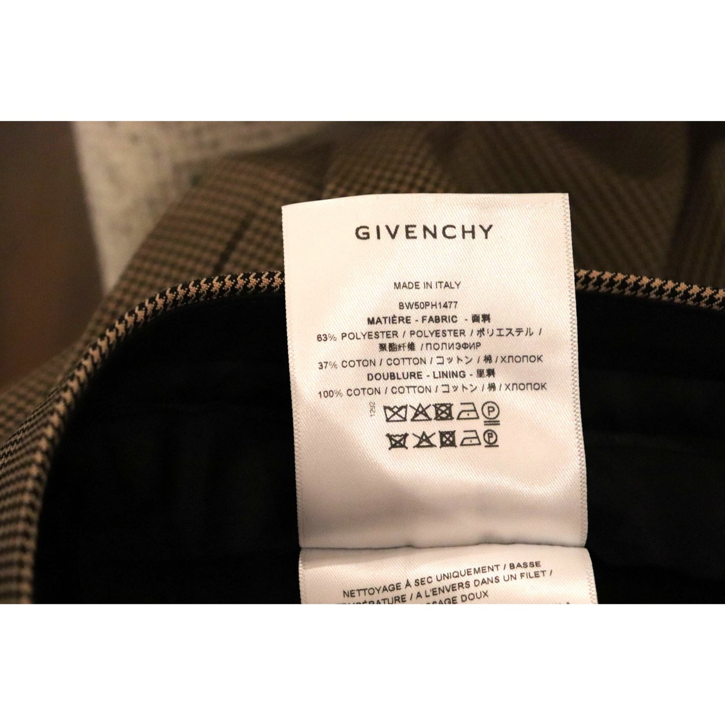 Givenchy Houndstooth Twill Tapered Pants Long, Size 36/US 4 NWOT