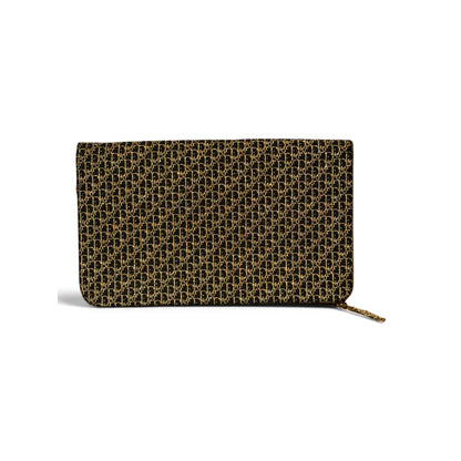 Christian Dior Gold & Black Monogrammed Clutch With Chain Strap