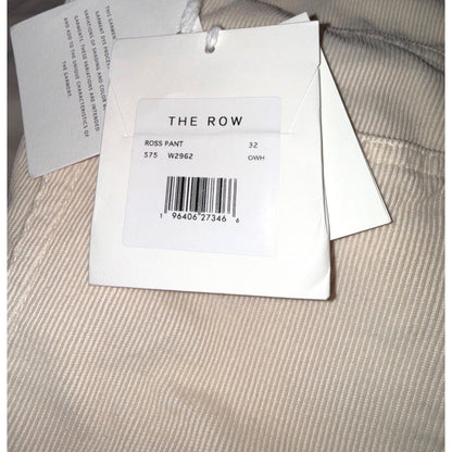 The Row Ross Pant Off-White Mens Cotton Pants Size 32 Made In Italy
