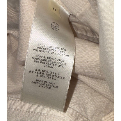 The Row Ross Pant Off-White Mens Cotton Pants Size 32 Made In Italy