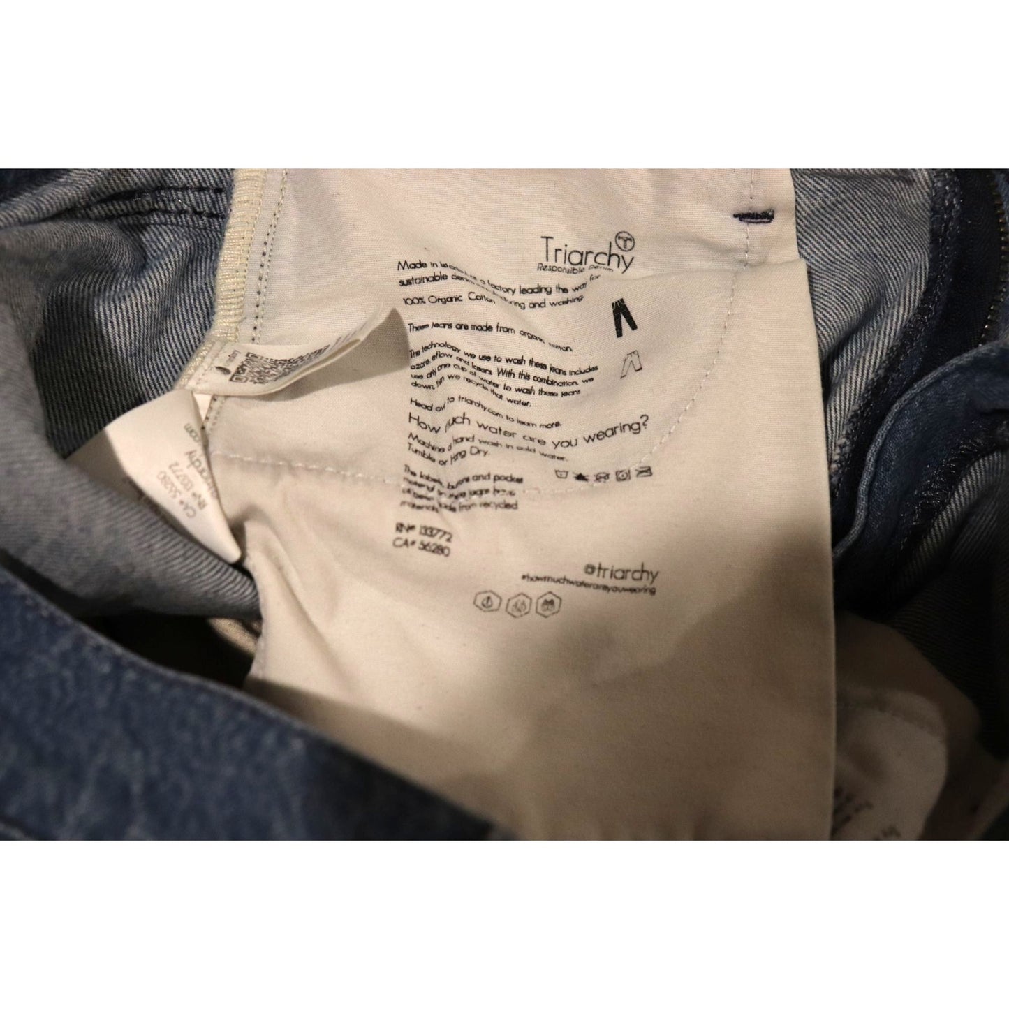Triarchy Two-Tone Denim & White Jeans, size 30