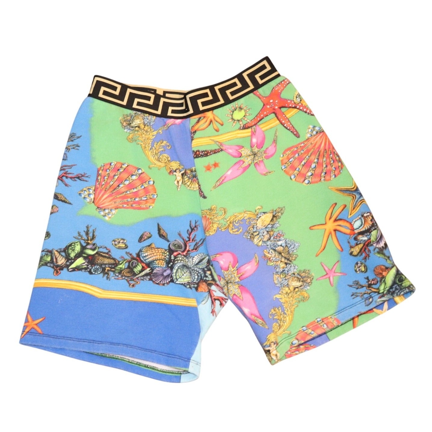 Versace Greek Key Waistband Youth Shorts, Size14A (kids L) fits women S