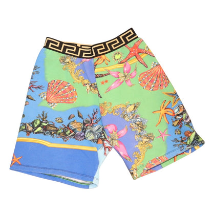 Versace Greek Key Waistband Youth Shorts, Size14A (kids L) fits women S