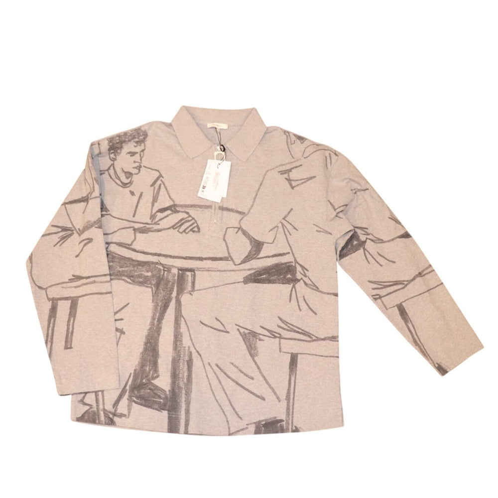 Front view: JW Anderson Mens Printed Rugby Polo Sweatshirt, Small NWT